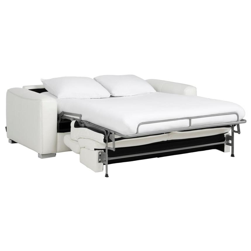 Bay Harbor White Leather Sleeper  alternate image, 7 of 13 images.