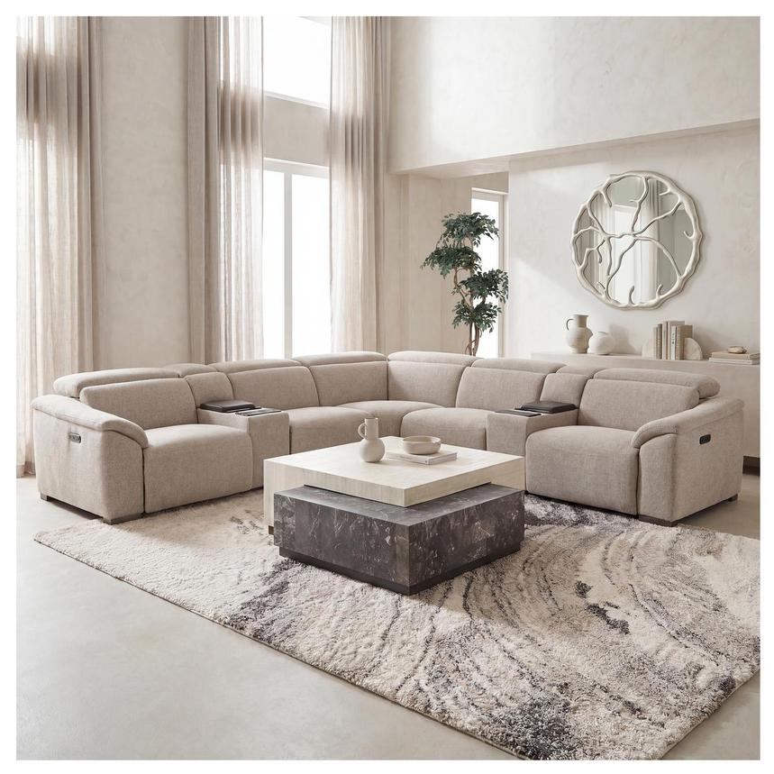 Gordon Power Reclining Sectional w/Beverage Cooler alternate image, 2 of 15 images.