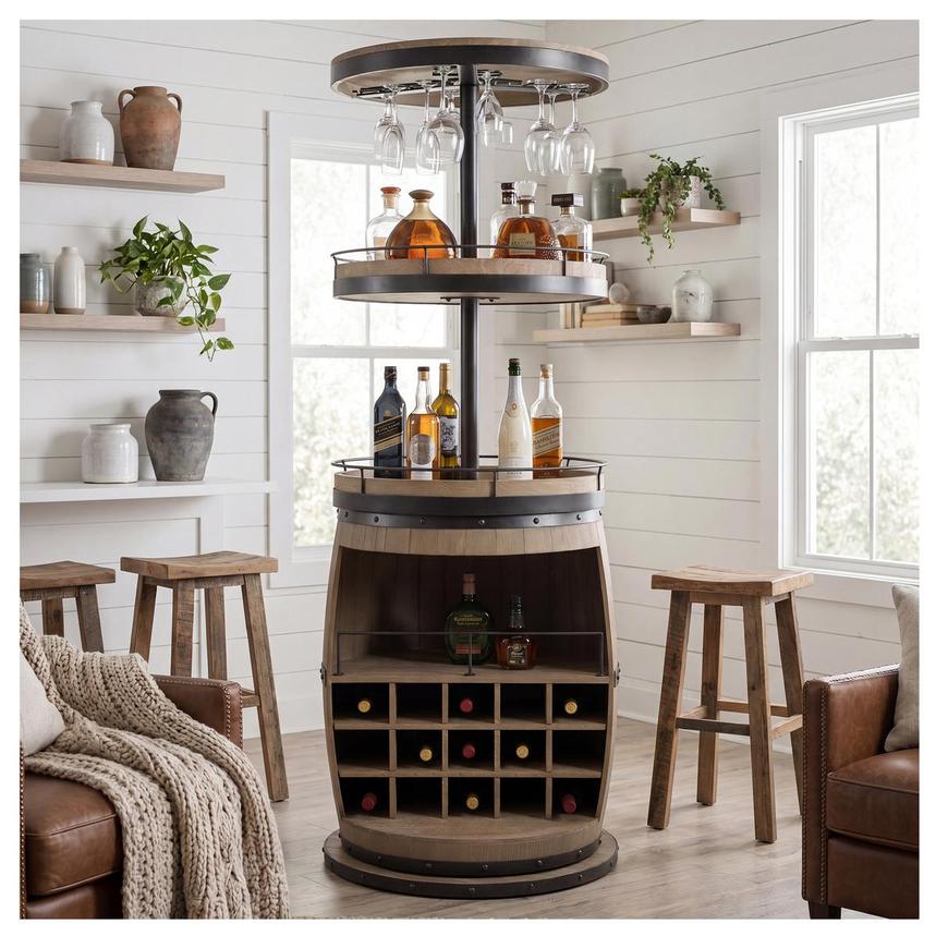 Broc Natural Swivel Wine Rack | El Dorado Furniture