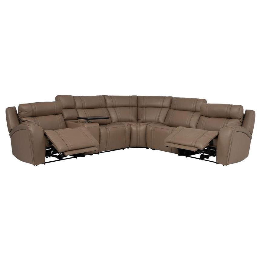 Galaxy Light Brown Leather Power Reclining Sectional with 6PCS/2PWR alternate image, 2 of 21 images.
