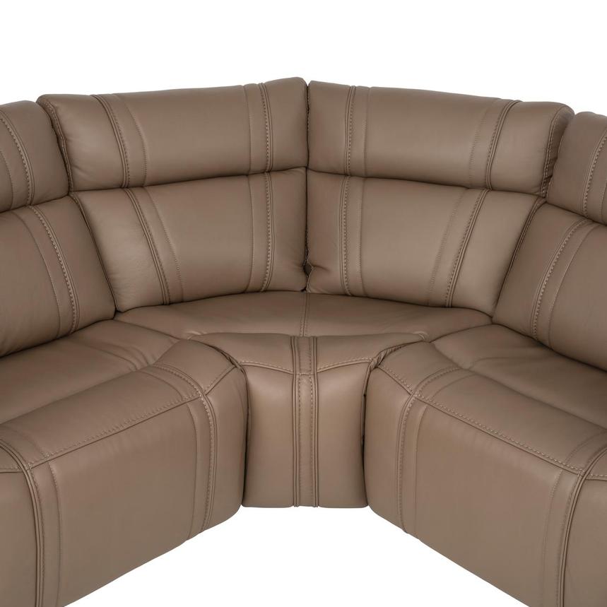 Galaxy Light Brown Leather Power Reclining Sectional with 5PCS/3PWR alternate image, 5 of 9 images.