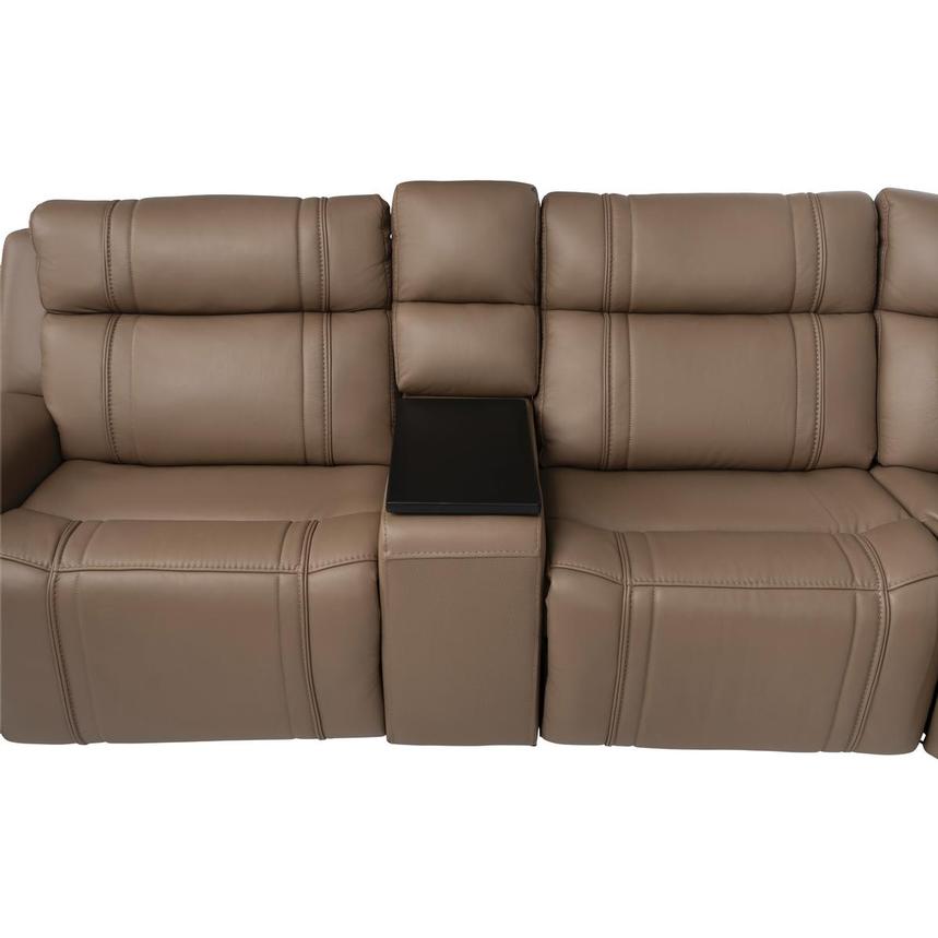 Galaxy Light Brown Leather Power Reclining Sectional with 7PCS/3PWR alternate image, 7 of 14 images.