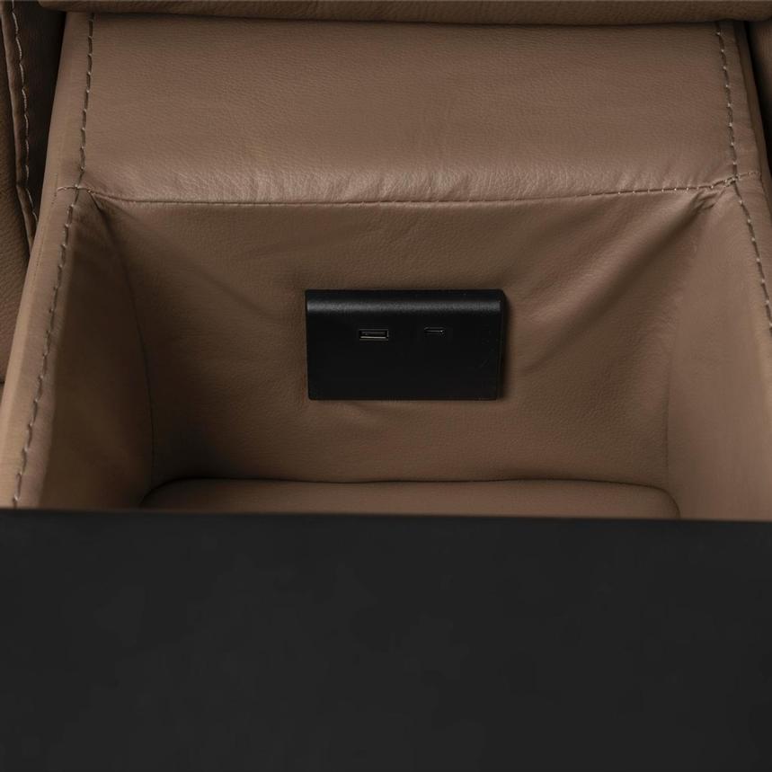 Galaxy Light Brown Leather Power Reclining Sectional with 7PCS/3PWR alternate image, 12 of 14 images.