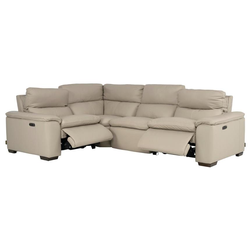 Volt Taupe Leather Power Reclining Sectional with 4PCS/2PWR alternate image, 2 of 8 images.