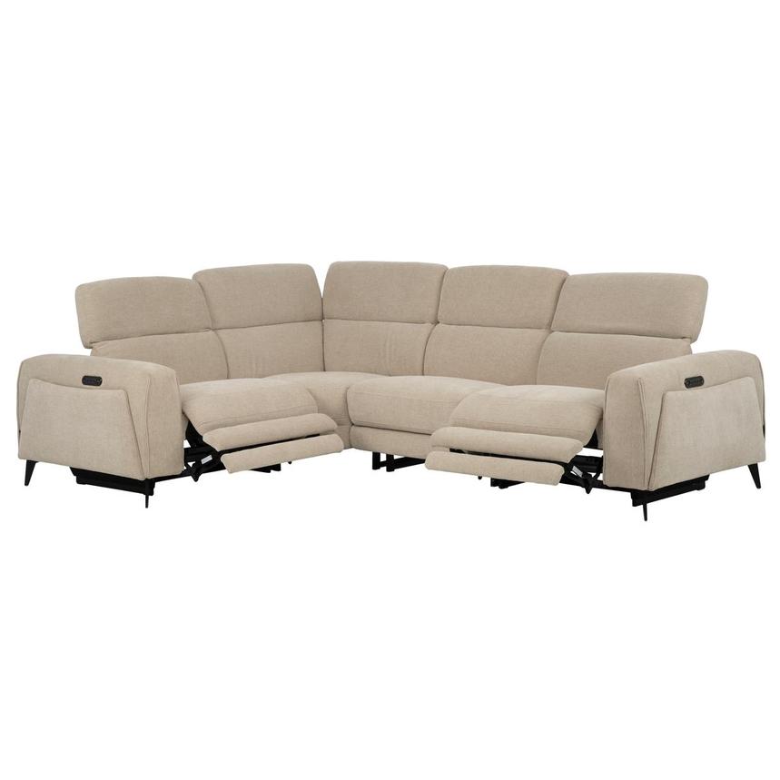 Luke Beige Power Reclining Sectional with 4PCS/2PWR alternate image, 2 of 9 images.