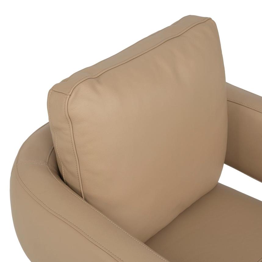 Carmello Dark Cream Leather Swivel Chair  alternate image, 7 of 12 images.