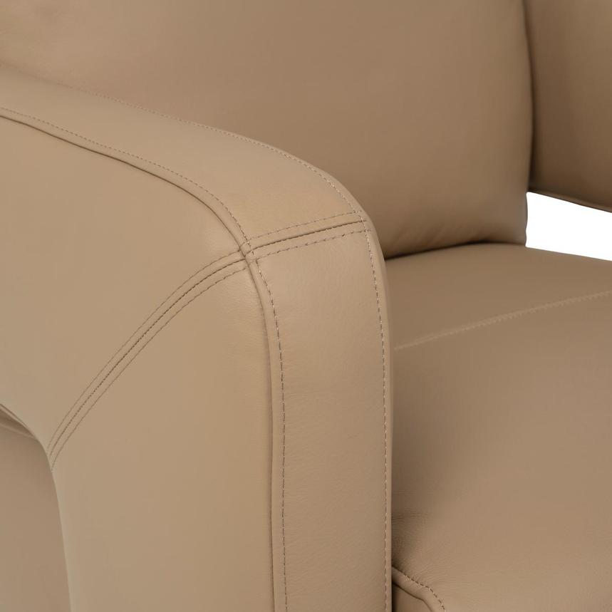 Carmello Dark Cream Leather Swivel Chair  alternate image, 7 of 11 images.