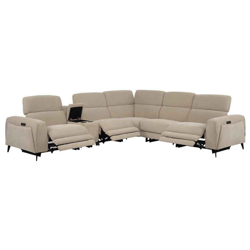 Luke Beige Power Reclining Sectional with 6PCS/3PWR alternate image, 2 of 12 images.