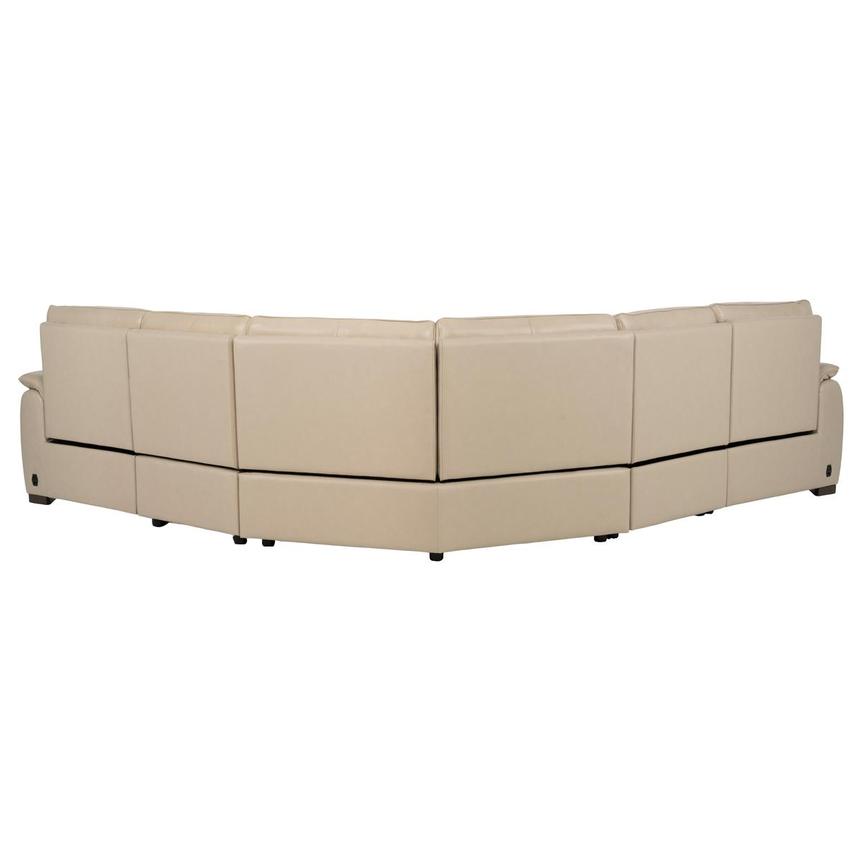 Promenade Beige Leather Power Reclining Sectional with 5PCS/3PWR alternate image, 5 of 9 images.