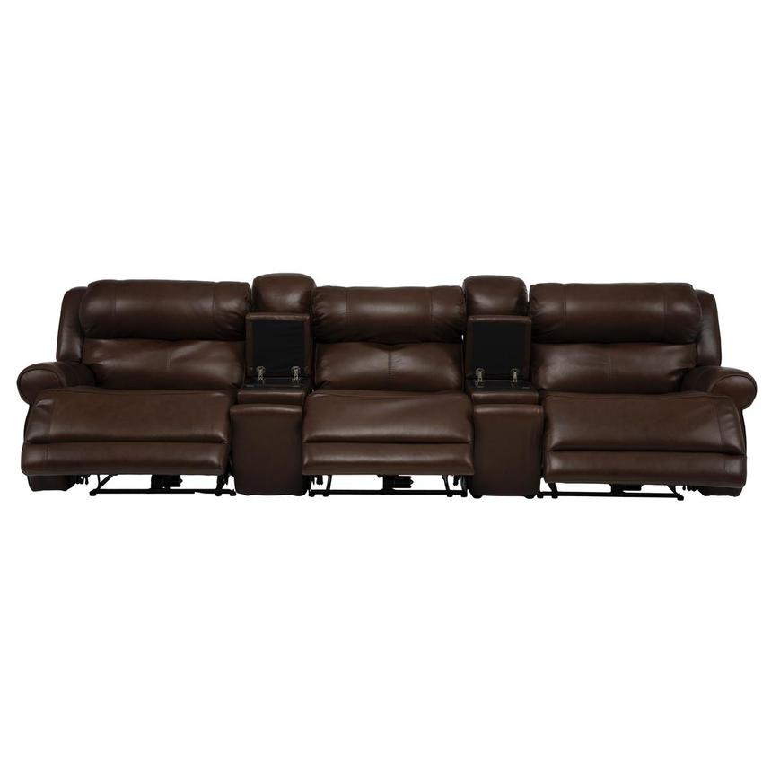 Bruno Brown Home Theater Leather Seating with 5PCS/3PWR alternate image, 2 of 13 images.