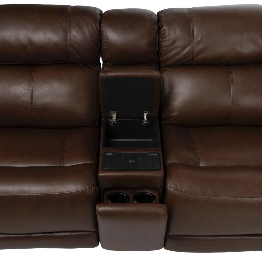 Bruno Brown Home Theater Leather Seating with 5PCS/3PWR alternate image, 7 of 13 images.