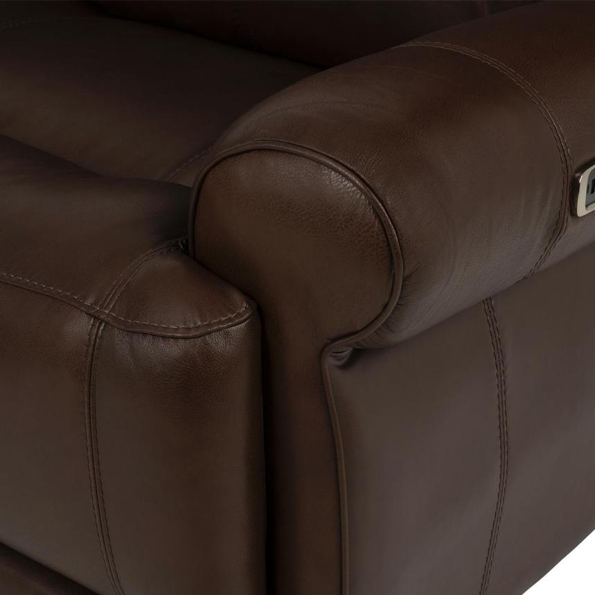 Bruno Brown Leather Power Reclining Sectional with 5PCS/2PWR  alternate image, 7 of 10 images.