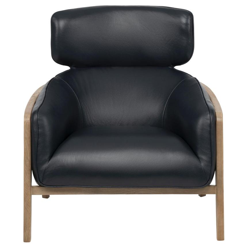 Irene Dark Blue Leather Accent Chair  alternate image, 2 of 9 images.