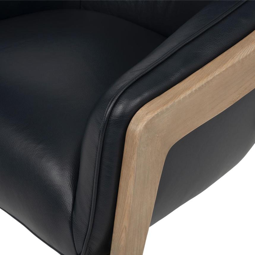 Irene Dark Blue Leather Accent Chair  alternate image, 7 of 9 images.