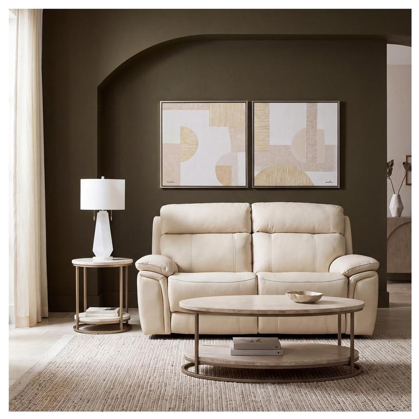 Milan Leather Power Reclining Loveseat  alternate image, 2 of 2 images.