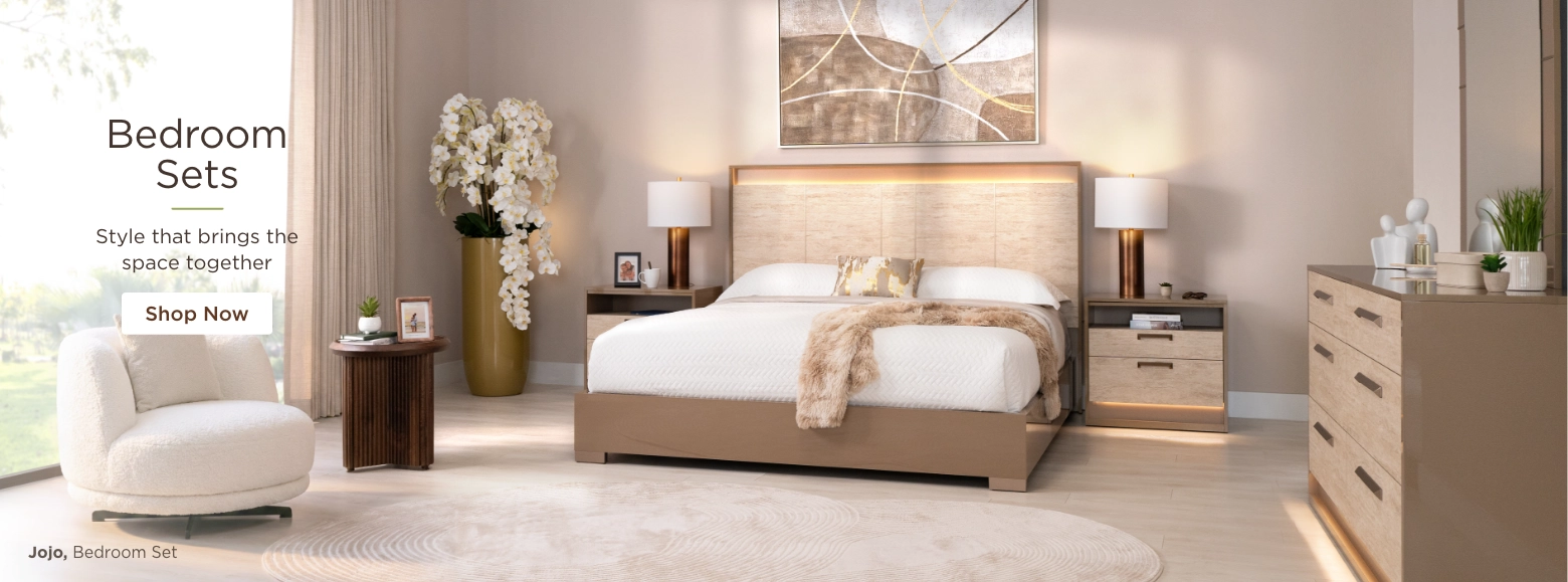 Bedroom Sets. Style that brings the space together. Shop Now.