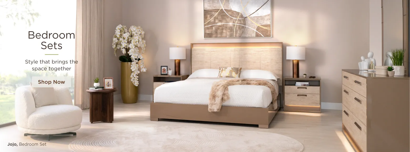 Bedroom Sets. Style that brings the space together. Shop Now.