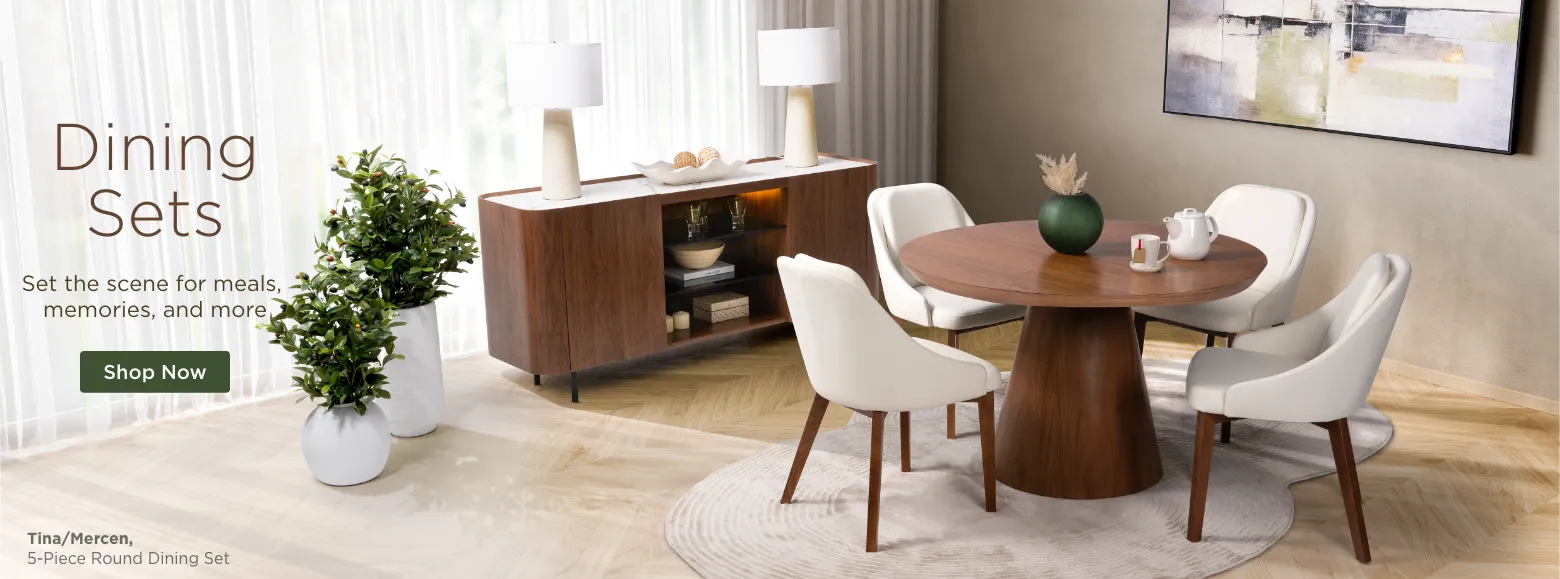 Dining Sets. Set the scene for meals, memories, and more. Shop Now.