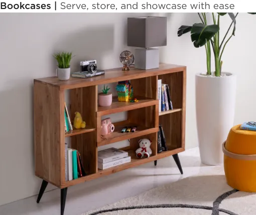 Bookcases. Serve, store, and showcase with ease