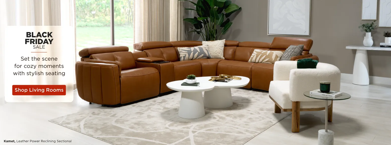 Black Friday Sale. Set the scene for cozy moments with stylish seating. Leather Sectionals.