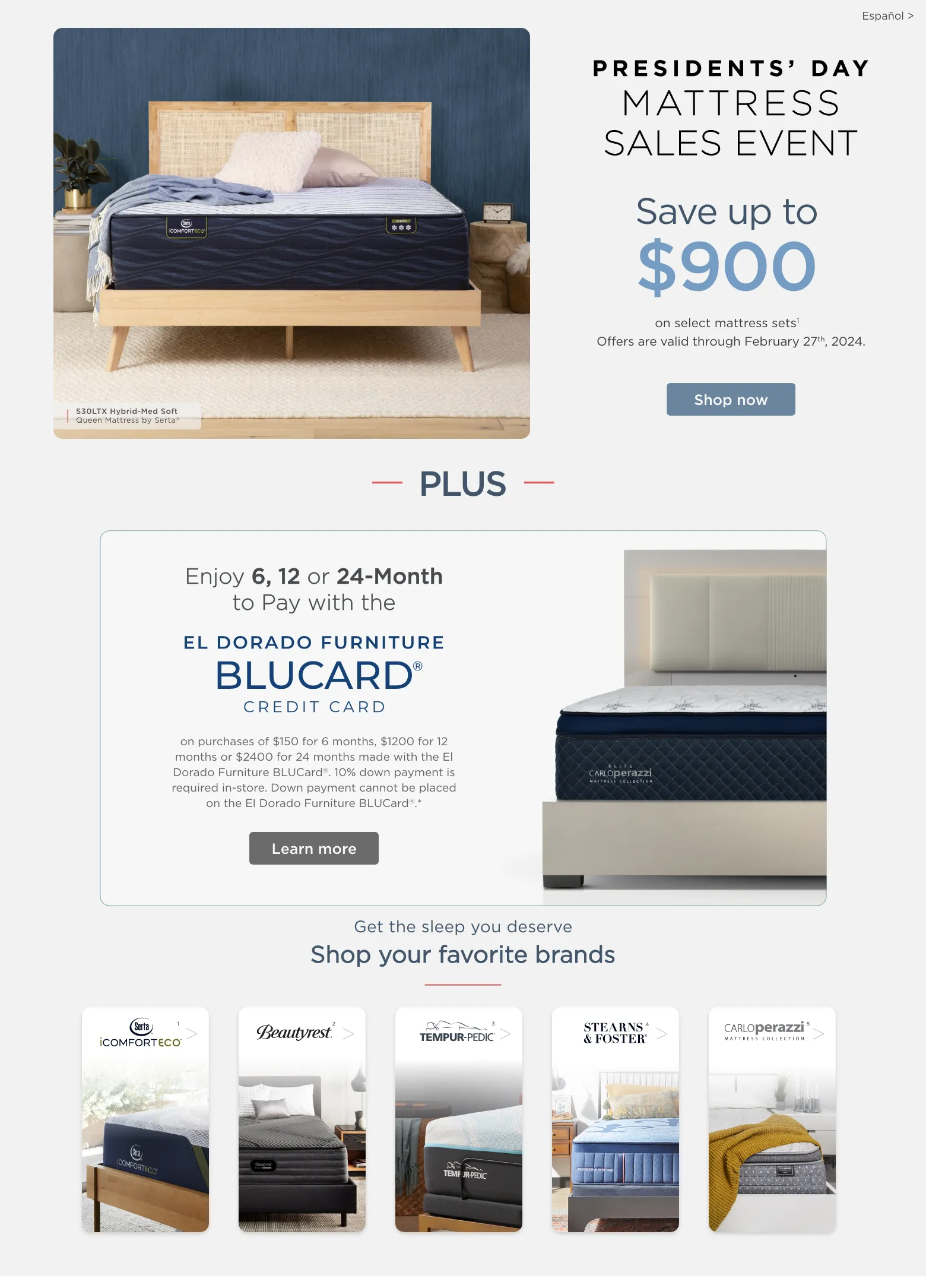 Presidents’ Day Mattress Sales Event El Dorado Furniture